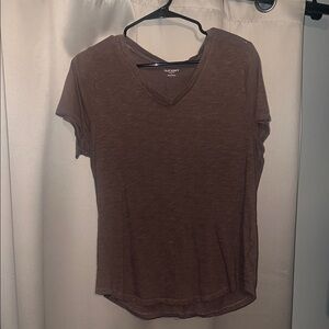 Old Navy Brown Short Sleeve V-Neck Tee